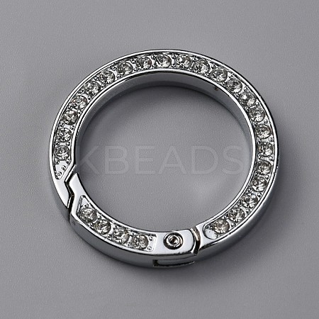 Alloy Crystal Rhinestone Spring Gate Rings FIND-WH0129-34B-P-1