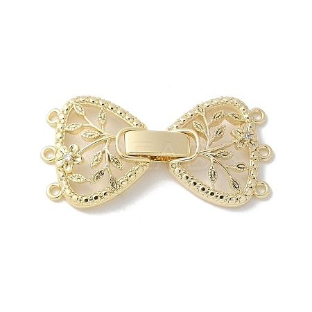 Brass Micro Pave Cubic Zirconia Fold Over Clasps KK-U052-10G-1