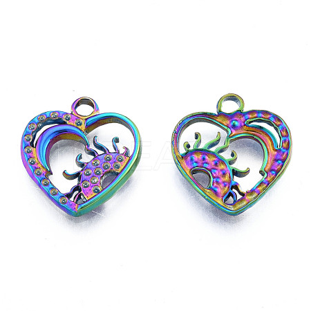 304 Stainless Steel Pendant Rhinestone Settings STAS-N098-225M-1