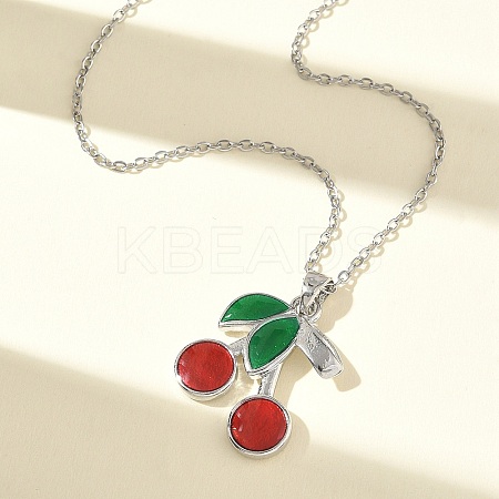 Brass Enamel Pendant Necklaces SA-CBA7E55-01P-1