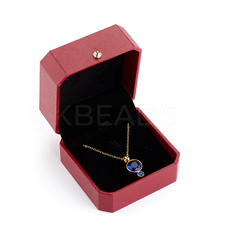 PU Leather Necklace Gift Boxes X-LBOX-L005-D04-1
