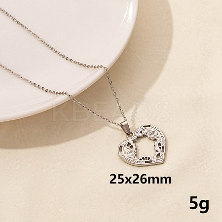Minimalist Stainless Steel Heart Pendant Necklace for Women RX9725-7-1