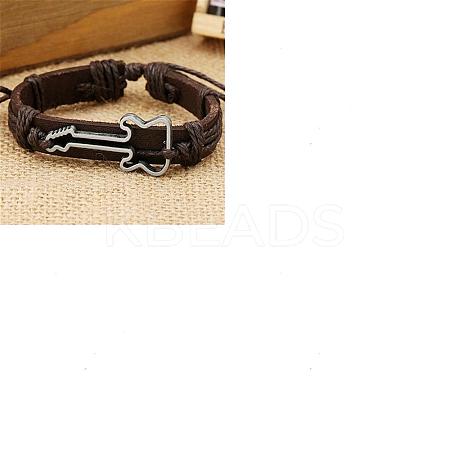 1Pc Adjustable Imitation Leather Braided Bracelets BJEW-DJ0001-06-1