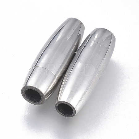 304 Stainless Steel Magnetic Clasps with Glue-in Ends STAS-D242-02P-A-1