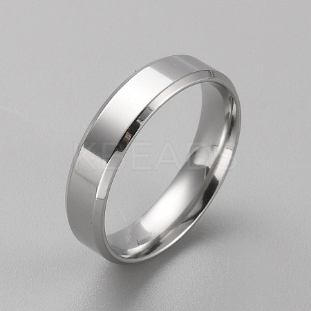 Stainless Steel Simple Plain Band Ring for Men Women RJEW-WH0015-04G-1