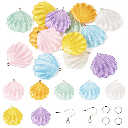 DIY Resin Shell Shape Earring Kits DIY-TA0011-06-1