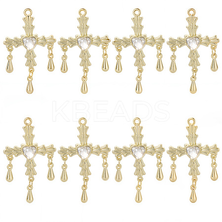 10Pcs Alloy Pendants with Rhinestone PALLOY-SC0016-44-1