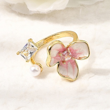 Barss Enamel Cuff Open Rings for Women KK-CBA1C83-01C-G-1