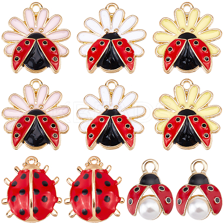 30Pcs 5 Style Alloy Enamel Pendants FIND-SC0003-07-1