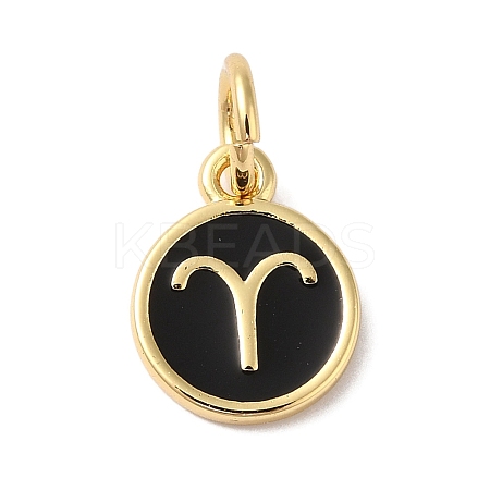 Real 18K Gold Plated Brass Enamel Charms KK-L216-001G-J01-1