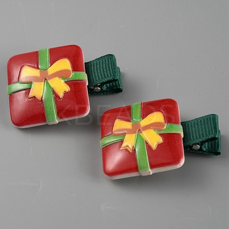 Cute Christmas Acrylic Alligator Hair Clips PHAR-WH0013-03H-1