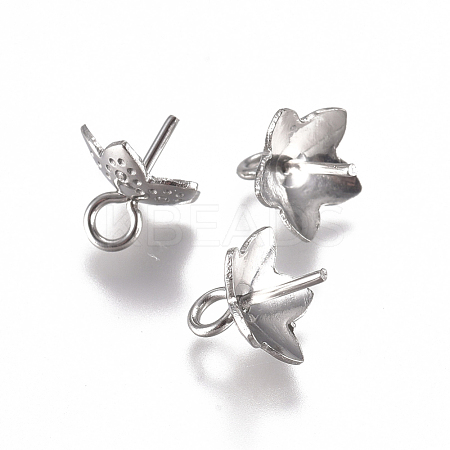 Tarnish Resistant 201 Stainless Steel Cup Peg Bails Charms STAS-G225-03P-1