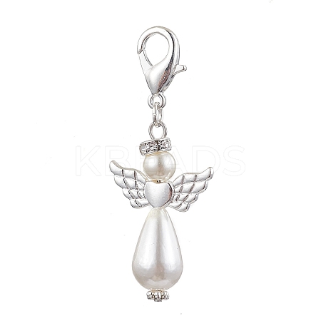 10Pcs Glass Pearl Pendant Decorations HJEW-JM01693-10A-1