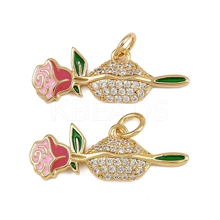 Brass Micro Pave Cubic Zirconia Pendants KK-L241-07G-1