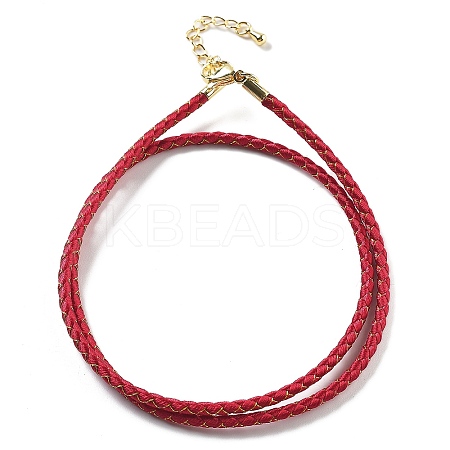 Polyester Cord Braided Necklace Makings MAK-L043-03G-12-1