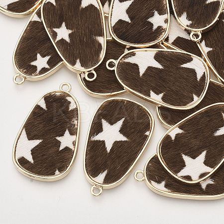 Eco-Friendly Cowhide Leather Pendants Y-FIND-N049-03G-1