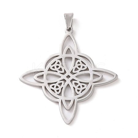 Non-Tarnish 304 Stainless Steel Hollow Pendants STAS-P313-02P-1