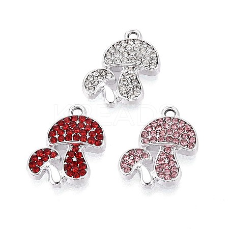 Rack Plating Alloy Rhinestone Pendants PALLOY-T091-24M-P-1
