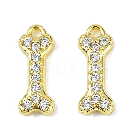 Brass Micro Pave Clear Cubic Zirconia Pendants KK-L238-03G-1