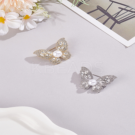2Pcs 2 Colors Alloy Brooch JEWB-LP0004-11-1