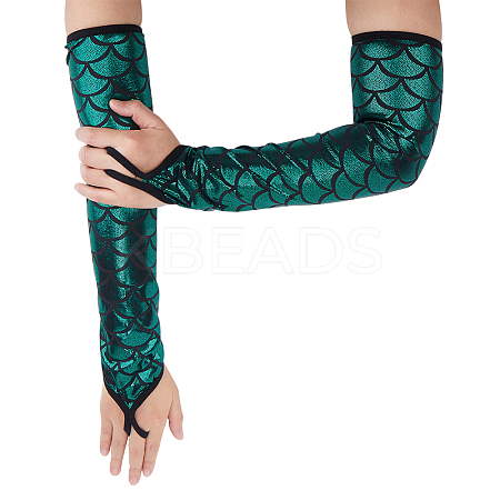 Polyester Fish Scale Gloves AJEW-WH20006-222B-1