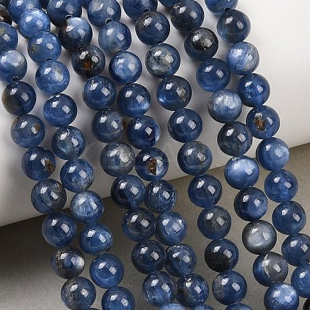 Natural Kyanite/Cyanite/Disthene Round Bead Strands G-L411-20-6mm-1