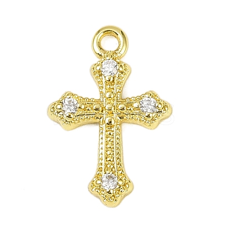 Brass Micro Pave Clear Cubic Zirconia Pendants LS-KK-L238-13G-1