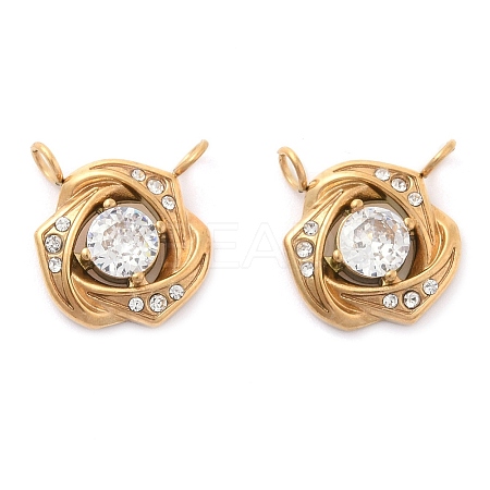 304 Stainless Steel Rhinestone Pendants STAS-Q340-05G-1