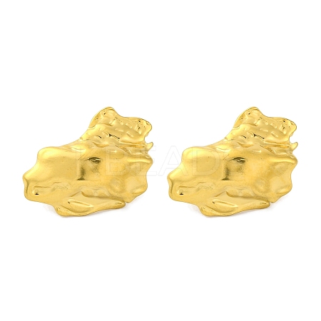 Ion Plating(IP) 304 Stainless Steel Texture Stud Earrings EJEW-D281-02G-1