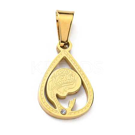 PVD Vacuum Plating 304 Stainless Steel Pendants STAS-D087-03G-1