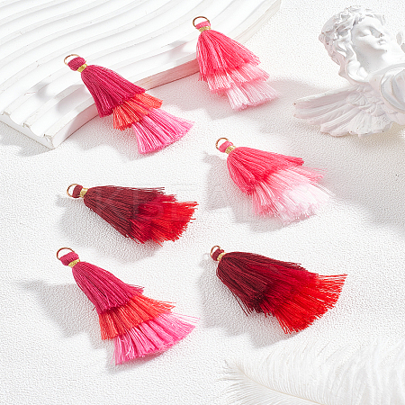 6Pcs 3 Colors Cotton Tassel Big Pendant Decoration FIND-LP0003-03-1