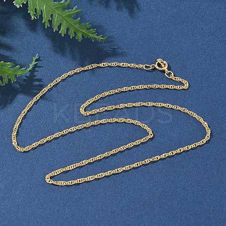 Brass Singapore Chain Necklaces for Women Men NJEW-Z068-13G-1