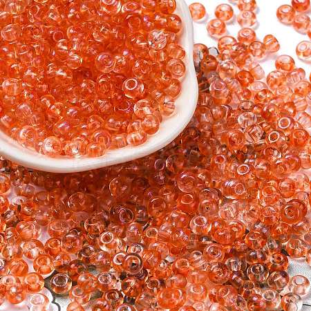 3/0 Baking Paint Transparent Colours Glass Round Beads SEED-L011-13A-13-1