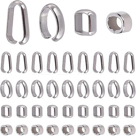 200Pcs 4 Style 304 Stainless Steel Open Quick Link Connectors STAS-PH0001-40-1