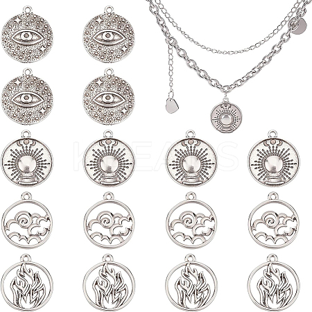 24Pcs 4 Style Tibetan Style Alloy Pendants TIBEP-BC0001-01-1