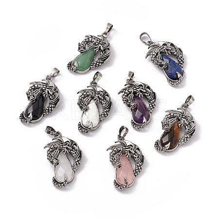 Natural & Synthetic Mixed Gemstone Pendants G-H281-06-1