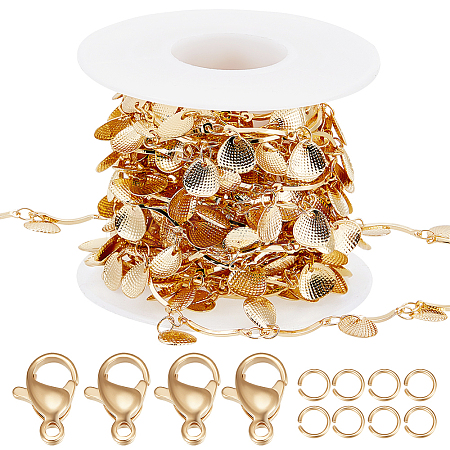 DIY Shell Charms Chain Bracelet Necklace Making Kit DIY-BBC0001-64-1