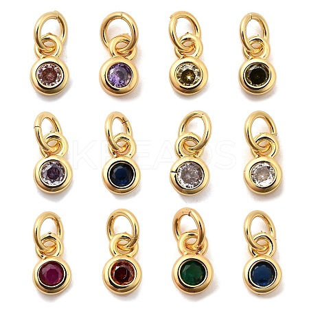 Brass Pave Cubic Zirconia Charms KK-A266-45G-1
