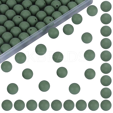 80Pcs Round Silicone Focal Beads SIL-SZ0001-24-36-1