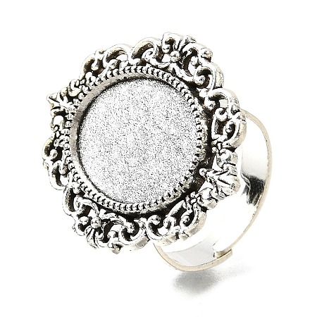 Vintage Adjustable Iron Finger Ring Components Alloy Cabochon Bezel Settings LS-X-PALLOY-Q300-09AS-NR-1