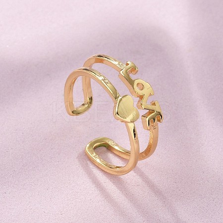Brass Cuff Finger Rings RJEW-C120-09G-1