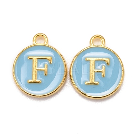 Golden Plated Alloy Enamel Charms X-ENAM-S118-04F-1