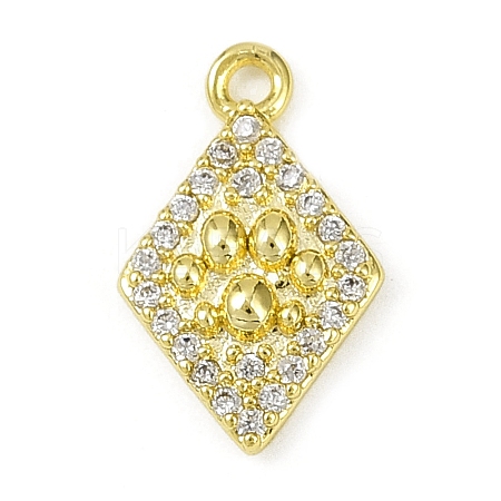 Brass Micro Pave Clear Cubic Zirconia Pendants KK-L238-21G-1