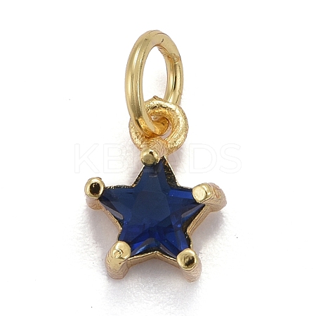 Brass Micro Pave Cubic Zirconia Pendants KK-P192-10-G04-1