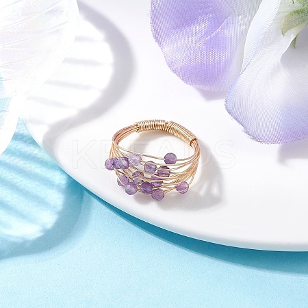 Natural Amethyst Finger Rings RJEW-TA00221-02-1
