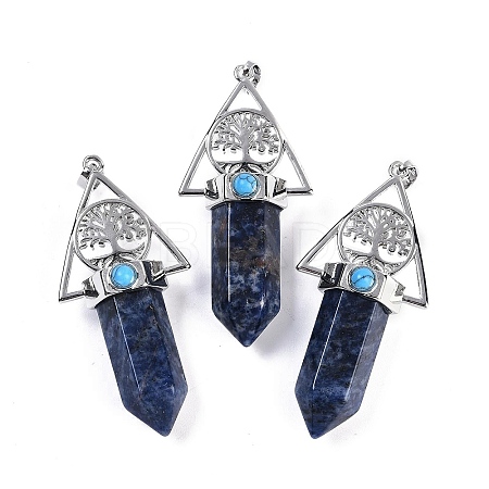 Natural Sodalite Faceted Pointed Bullet Big Pendants G-H076-02P-013-1