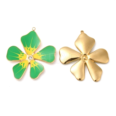 304 Stainless Steel Enamel Pendants STAS-K256-15G-03-1