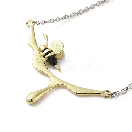 Brass Enamel Pendant Necklaces for Women NJEW-A018-01-1