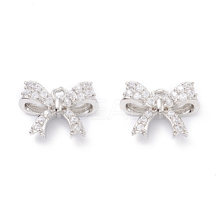 Rack Plating Brass Micro Pave Cubic Zirconia Charms ZIRC-C026-02P-1