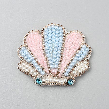 Embroidery Cloth Rhinestone Sew On Patches DIY-WH0671-048C-1